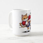 Muay Thai Cute Boxe et Kicking Cat Mug (Devant gauche)