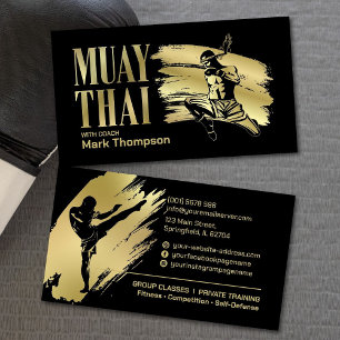 Muay Thai en Kickboksen Coach - Blauw Rood Visitekaartje
