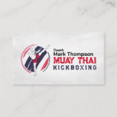 Muay Thai en Kickboksen Coach - Blauw Rood Zakelij Visitekaartje (Voorkant)