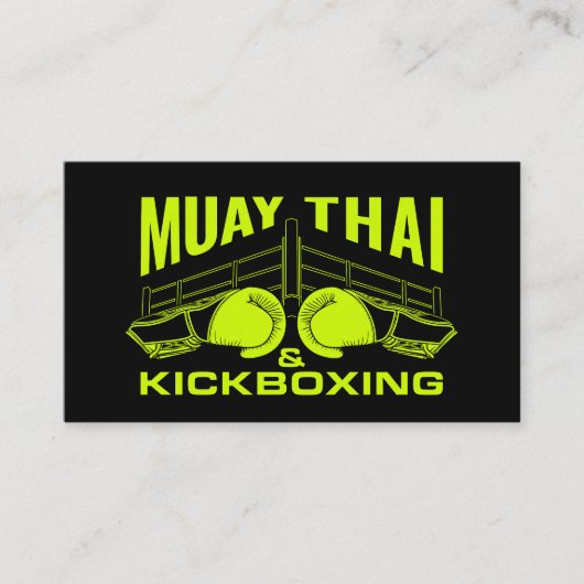Muay Thai en Kickboksen Coach - Zwart en Limoen Visitekaartje (Voorkant)