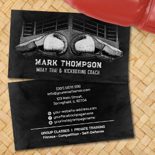 Muay Thai en Kickbokser Coach - Handschoenen en Ri Visitekaartje