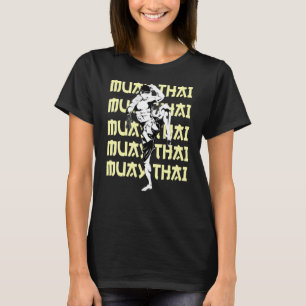 Muay Thai Fighter Herhalende Tekst Controle Mma T-shirt
