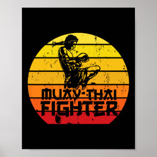 Muay Thai Fighter Thai Boksen Vechtsport Combat Poster