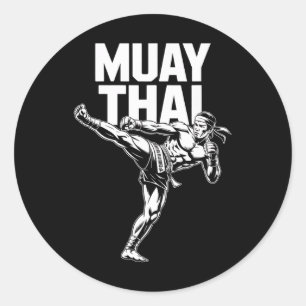 Muay Thai Fighter vechtsporten Thai Boksen Ronde Sticker