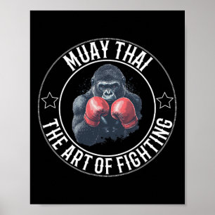Muay Thai Gorilla - kunst van het vechten tegen Th Poster