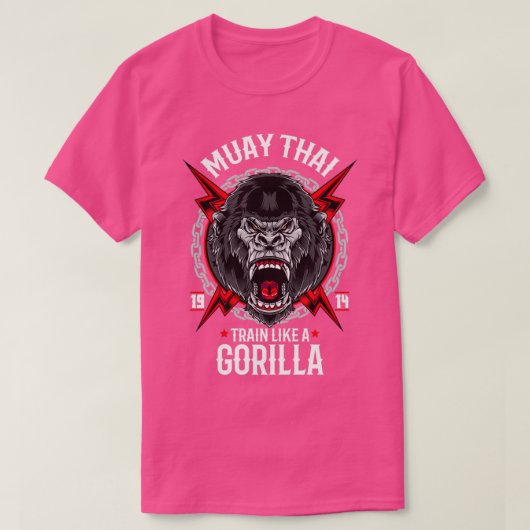 Muay Thai Gorilla Thailand Thai Boxing T-shirt (Design voorkant)