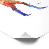 Muay thai in watercolor foto afdruk (Hoek)