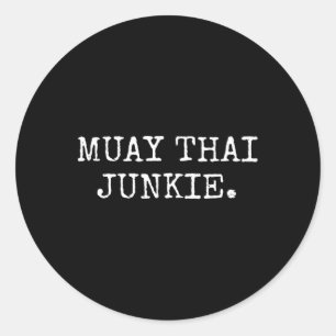 Muay Thai Junkie Muay Thai Boksen Shirten Mannen V Ronde Sticker