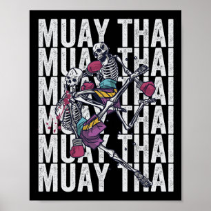Muay Thai Kickboksen, Muay Thai Skeletten, Muay Th Poster
