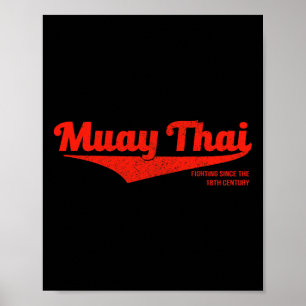 Muay Thai Kickboksen T-shirt met afgetrapte afwerk Poster