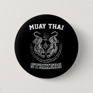 Muay Thai Kickboksen Tijger Vechter Sak Yant Mma  Ronde Button 5,7 Cm