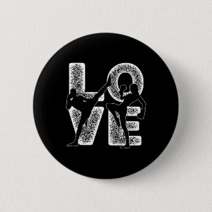 Muay Thai Liefde Woord Thema Grafisch Ontwerp Kick Ronde Button 5,7 Cm