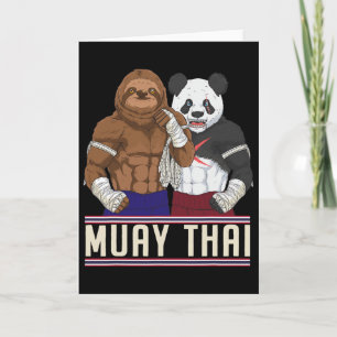 Muay Thai Luiaard Panda Kickbokser Kaart