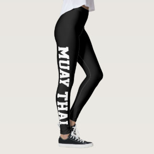 Muay Thai Martial Arts Black and White Leggings