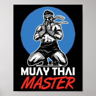 Muay Thai Meester Hobby Vechtkunst Bokser Poster