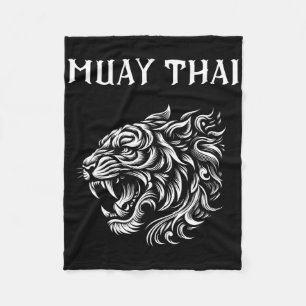 Muay Thai Mma Fight Tattoo Tijger Brul Kickboksen Fleece Deken