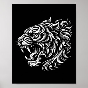 Muay Thai Mma Fight Tattoo Tijger Kunst Van 8 Lede Poster