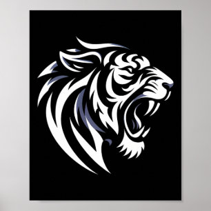 Muay Thai Mma Gevecht Tattoo Tijger Brul Kickbokse Poster
