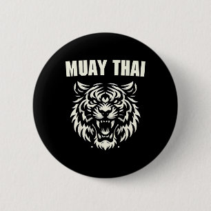 Muay Thai Mma Gevecht Tattoo Tijger Brul Kickbokse Ronde Button 5,7 Cm