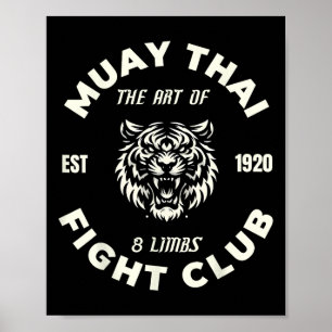 Muay Thai Mma Gevecht Tattoo Tijger Kunst Van 8 Le Poster