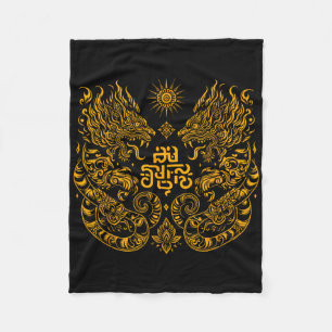 Muay Thai Mma Gevecht Tattoo Tweeling Tijger Kickb Fleece Deken