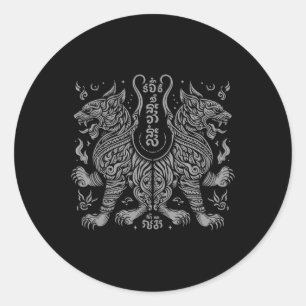 Muay Thai Mma Gevecht Tattoo Tweeling Tijger Kickb Ronde Sticker