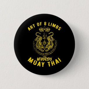 Muay Thai Mma Tijger Kunst Van 8 Ledematen Kickbok Ronde Button 5,7 Cm