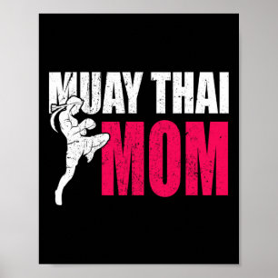 Muay Thai Moeder Cadeau Vrouwen Boksen Kickboksen Poster