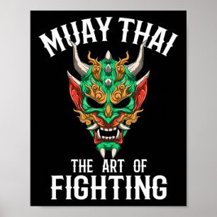 Muay Thai Oni Masker - Thais Boksen en Kickboksen Poster