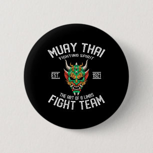 Muay Thai Oni - Thaise Boksen En Kickboksen Ronde Button 5,7 Cm