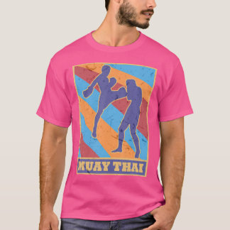 Muay Thai  Retro Kleuren Kickboksen MMA Boxe T-shirt