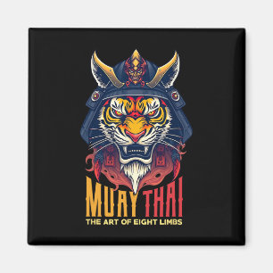 Muay Thai Samurai Tiger Thai Boxing Graphic Magneet