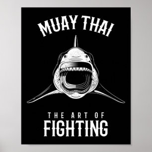 Muay Thai Shark Mma En Kickbokser Poster