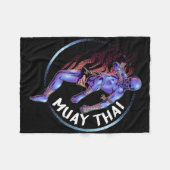 Muay Thai Skeleton Fleece Deken (Voorkant (Horizontaal))