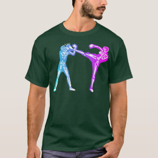 Muay Thai Skeleton MMA Halloween Kickboing  T-shirt