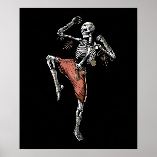 Muay Thai Skeleton Poster (Voorkant)