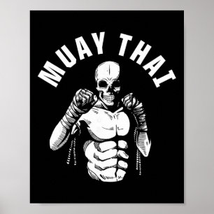 Muay Thai skeletvechter MMA club coach martial Poster