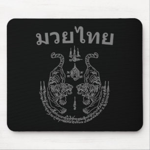 Muay Thai-taal Sak Yant-kunst Tattoo Tweeling Tijg Muismat