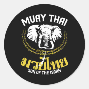 Muay Thai Thai Boxing Elephant Gift Martial Arts Ronde Sticker