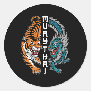 Muay Thai Thailand Boksen Muay Thai Fan Mannen Vro Ronde Sticker