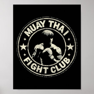 Muay Thai Thailand Kickboksen Mma Vechter Vintage Poster