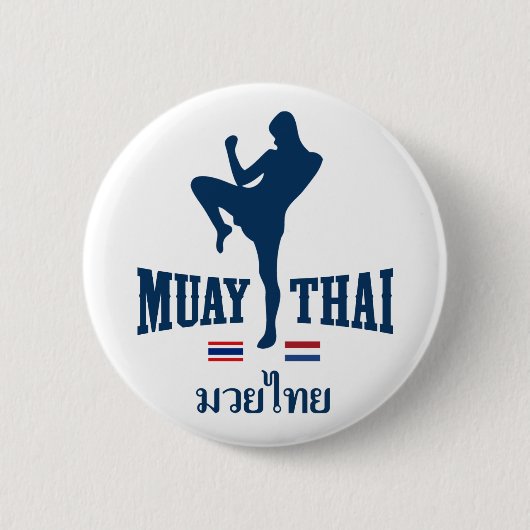 Muay Thai Thailand Nederland Ronde Button 5,7 Cm (Voorkant)
