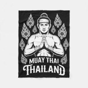 Muay Thai Thailand  Tiger Fighter Training Fleece Deken