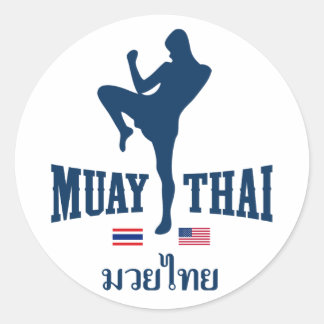 Muay Thai Thailand USA Ronde Sticker