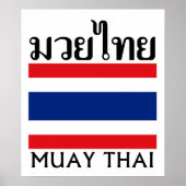 Muay Thai + Thailand vlag Poster (Voorkant)