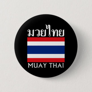 Muay Thai + Thailand vlag Ronde Button 5,7 Cm