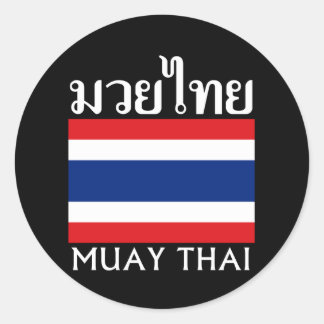 Muay Thai + Thailand vlag Ronde Sticker