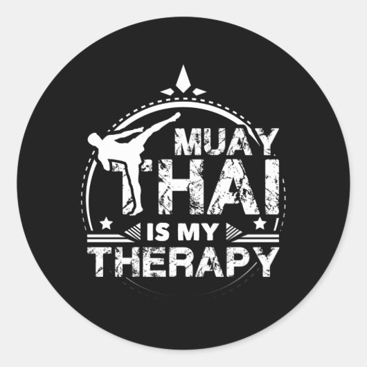 Muay Thai Therapy Ronde Sticker (Voorkant)