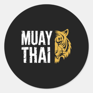 Muay Thai Tiger vechtsport vechter Ronde Sticker