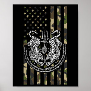 Muay Thai Tijger Mma Straatgevecht Muay Thai Kickb Poster